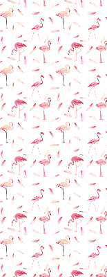 Verdunkelungsrollo mit Motiv aus Flamingos und deren Federn
