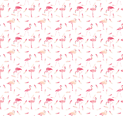 Verdunkelungsrollo mit Motiv aus Flamingos und deren Federn
