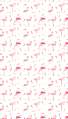 Verdunkelungsrollo mit Motiv aus Flamingos und deren Federn