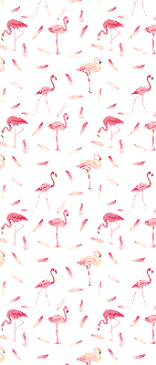 Verdunkelungsrollo mit Motiv aus Flamingos und deren Federn