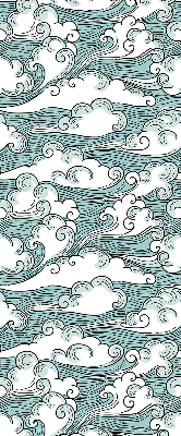Verdunkelungsrollo mit Motiv von Wolken und Wind