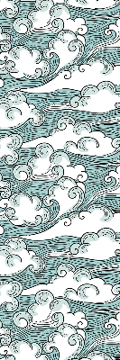 Verdunkelungsrollo mit Motiv von Wolken und Wind