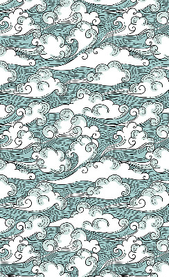 Verdunkelungsrollo mit Motiv von Wolken und Wind