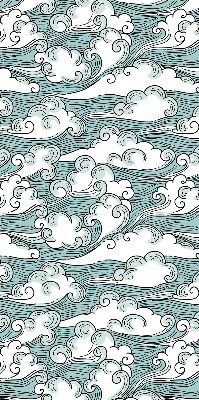 Verdunkelungsrollo mit Motiv von Wolken und Wind