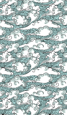 Verdunkelungsrollo mit Motiv von Wolken und Wind