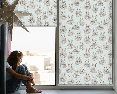 Fenster Rollo mit Kaninchenmotiv