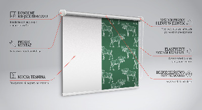 Rollo lichtundurchlässig mit grünem Elchmotiv