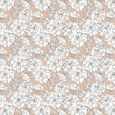 Verdunkelungsrollo mit gezeichnetem Blumenmuster
