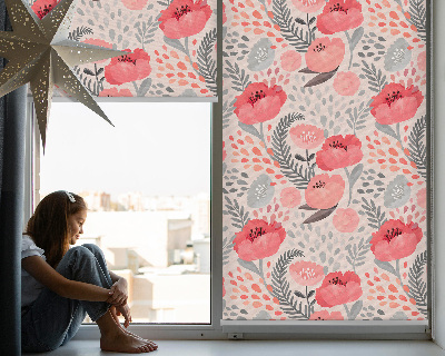 Fenster Rollo mit Mohnmuster