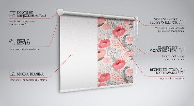 Fenster Rollo mit Mohnmuster