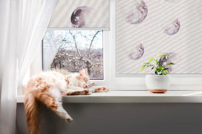 Fenster Rollo mit grauem Motiv „Planeten“