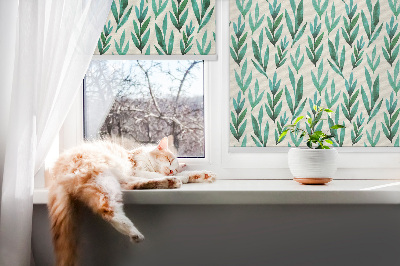 Fenster Rollo mit Pflanzenmuster