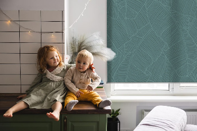 Fenster Rollo mit grünem Palmenblattmuster