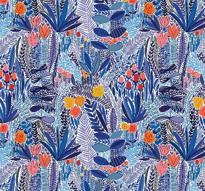 Rollo lichtundurchlässig mit farbenfrohem Pflanzenmuster
