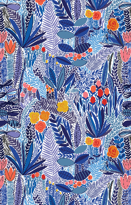 Rollo lichtundurchlässig mit farbenfrohem Pflanzenmuster