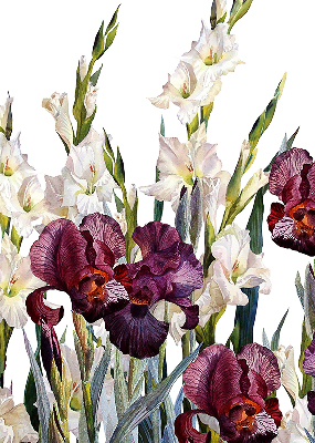 Rollo lichtundurchlässig mit kleinem Blumenmuster