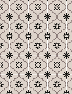 Fenster Rollo mit marokkanischem Blumenfliesenmuster