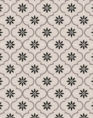 Fenster Rollo mit marokkanischem Blumenfliesenmuster
