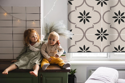 Fenster Rollo mit marokkanischem Blumenfliesenmuster