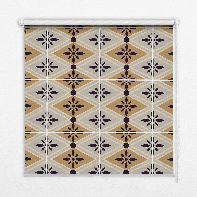 Rollo lichtundurchlässig mit Blumenmuster in Rautendesign
