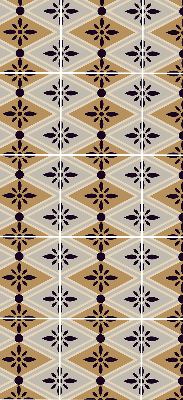 Rollo lichtundurchlässig mit Blumenmuster in Rautendesign