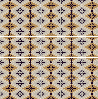 Rollo lichtundurchlässig mit Blumenmuster in Rautendesign