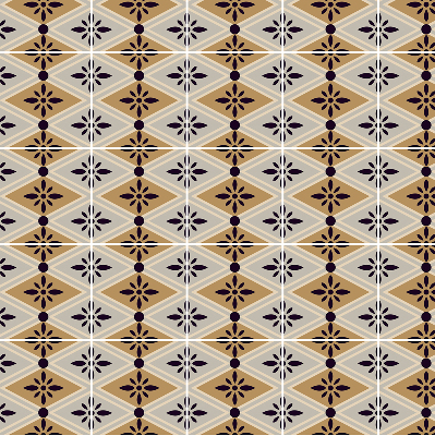 Rollo lichtundurchlässig mit Blumenmuster in Rautendesign