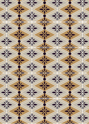 Rollo lichtundurchlässig mit Blumenmuster in Rautendesign