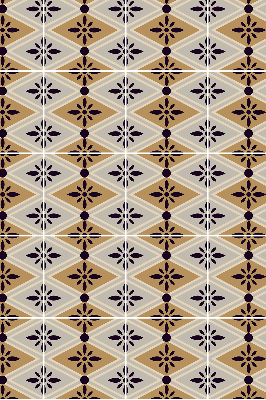 Rollo lichtundurchlässig mit Blumenmuster in Rautendesign