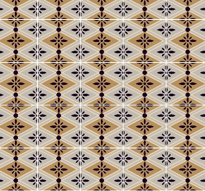 Rollo lichtundurchlässig mit Blumenmuster in Rautendesign
