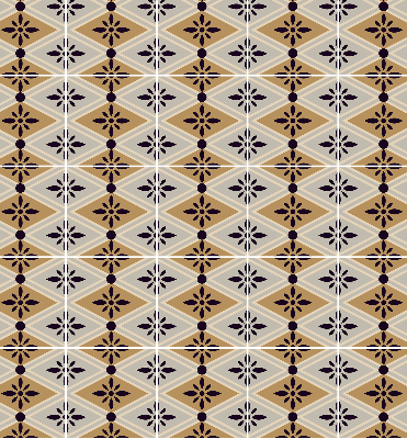 Rollo lichtundurchlässig mit Blumenmuster in Rautendesign