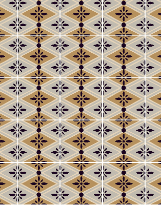 Rollo lichtundurchlässig mit Blumenmuster in Rautendesign