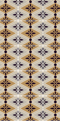 Rollo lichtundurchlässig mit Blumenmuster in Rautendesign