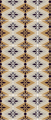 Rollo lichtundurchlässig mit Blumenmuster in Rautendesign