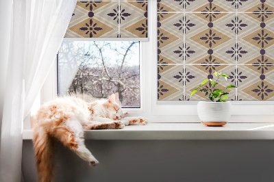 Rollo lichtundurchlässig mit Blumenmuster in Rautendesign