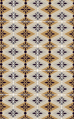 Rollo lichtundurchlässig mit Blumenmuster in Rautendesign