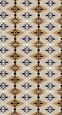 Rollo lichtundurchlässig mit Blumenmuster in Rautendesign