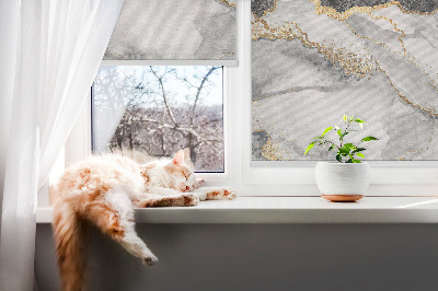 Fenster Rollo mit Motiv in Marmoroptik