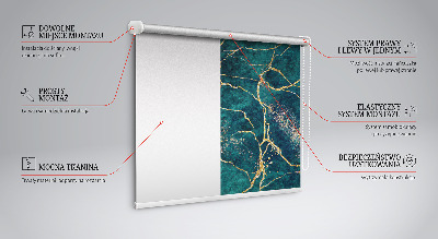 Verdunkelungsrollo in grünem Marmor-Design