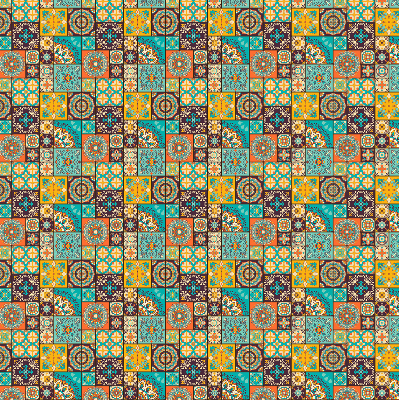 Verdunkelungsrollo mit buntem Mandala-Motiv