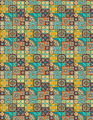 Verdunkelungsrollo mit buntem Mandala-Motiv