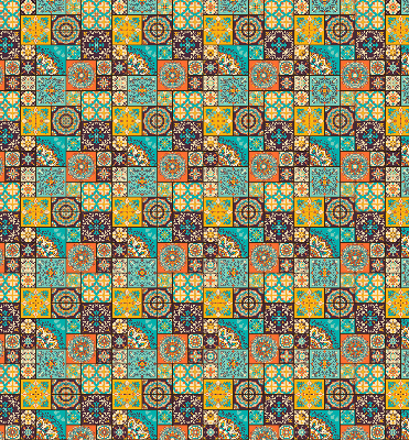 Verdunkelungsrollo mit buntem Mandala-Motiv