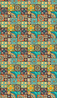 Verdunkelungsrollo mit buntem Mandala-Motiv