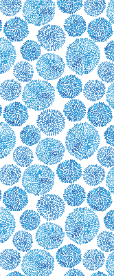 Verdunkelungsrollo mit blauem Blütenblattkreis-Muster