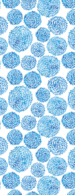 Verdunkelungsrollo mit blauem Blütenblattkreis-Muster