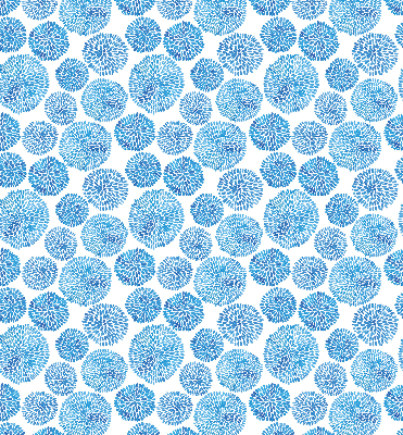 Verdunkelungsrollo mit blauem Blütenblattkreis-Muster