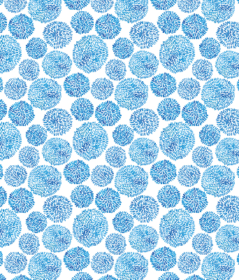 Verdunkelungsrollo mit blauem Blütenblattkreis-Muster