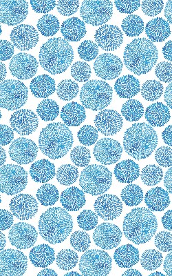 Verdunkelungsrollo mit blauem Blütenblattkreis-Muster