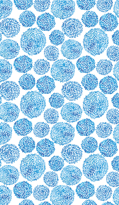 Verdunkelungsrollo mit blauem Blütenblattkreis-Muster