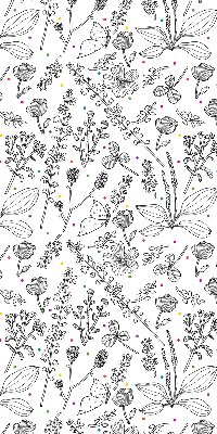 Rollo lichtundurchlässig mit gezeichnetem Pflanzenmotiv
